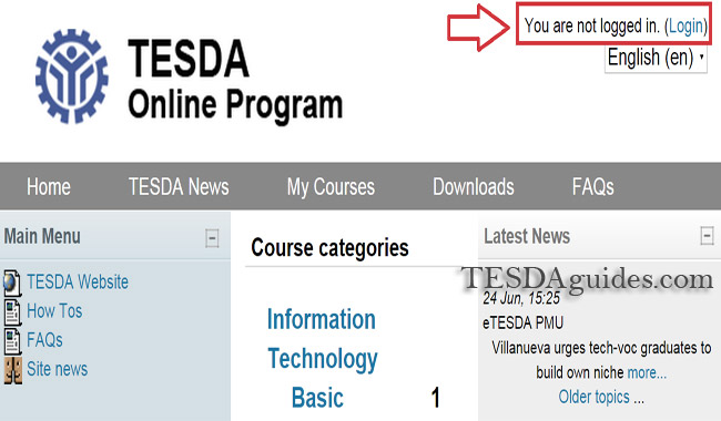 Tesda online sales courses